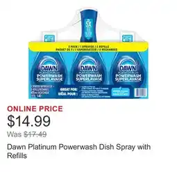 Costco Dawn Platinum Powerwash Dish Spray with Refills offer