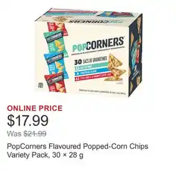 Costco PopCorners Flavoured Popped-Corn Chips Variety Pack, 30 × 28 g offer
