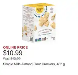 Costco Simple Mills Almond Flour Crackers, 482 g offer