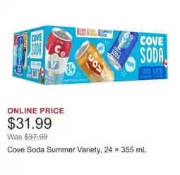 Costco Cove Soda Summer Variety, 24 × 355 mL offer