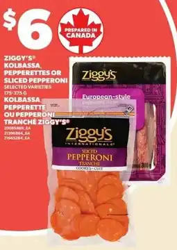 Loblaws Ziggy's kolbassa pepperettes or sliced pepperoni offer