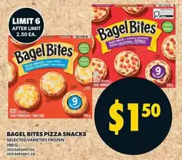 Loblaws Bagel bites pizza snacks offer