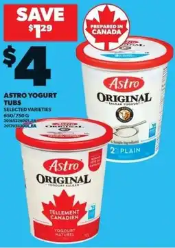 Loblaws Astro yogurt tubs offer