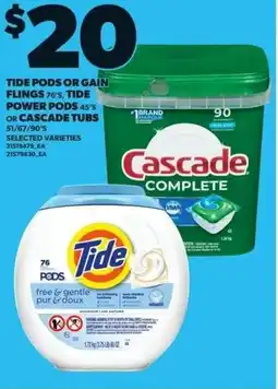 Loblaws Tide pods or gain flings, tide power pods or cascade tubs offer