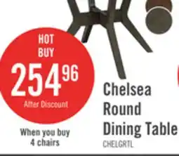 The Brick Chelsea Dining Table, 48W Round - Grey/Brown offer