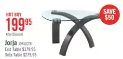 The Brick Jorja 34.75 Modern Glass Top Coffee Table - Brown with Bentwoood Legs offer