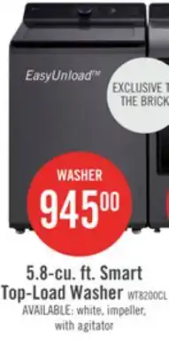 The Brick LG 5.8 Cu. Ft. Smart Top-Load Washer with EasyUnload and AI Sensing - Platinum Black - WT8200CL offer