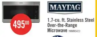 The Brick Maytag 1.7 Cu. Ft. Over-the-Range Microwave with 900 Watts Cooking - Stainless Steel - YMMMS4230PZ offer