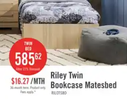 The Brick Riley Mates Bed with Bookcase Headboard Set for Kids, Made in Canada, Natural - Twin Size offer