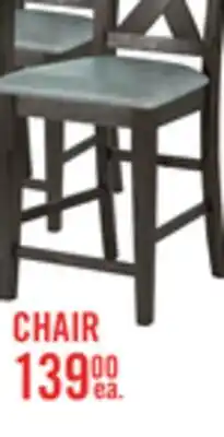 The Brick Tribeca Counter-Height Dining Chair with Vegan-Leather Fabric, Cross-Back - Grey/Brown offer