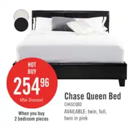 The Brick Chase Upholstered Bed in Brown Vegan-Leather Fabric - Queen Size offer