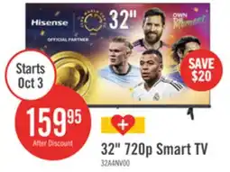 The Brick HISENSE 32 A4N LED HD Ready Smart VIDAA TV (32A4NV) offer