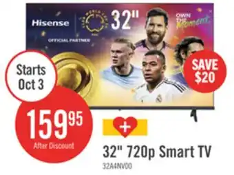The Brick HISENSE 32 A4N LED HD Ready Smart VIDAA TV (32A4NV) offer