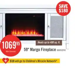 The Brick Margo 59 Glam Electric Fireplace TV Stand with Storage and Cable Management for TVs up to 65- Sil offer