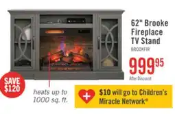 The Brick Brooke 62 Contemporary Electric Fireplace TV Stand with Storage & Cable Management for TVs up to 70 offer