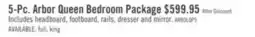The Brick Arbor 5pc Bedroom Set with Panel Bed, Dresser & Mirror, Driftwood White - Queen Size offer