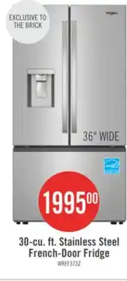 The Brick Whirlpool 36 30 Cu. Ft. French-Door Refrigerator with Dual Ice Makers - Stainless Steel - WRFF3736SZ offer