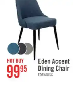 The Brick Eden Dining Chair with Linen-Look Fabric, Metal - Blue offer