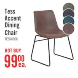 The Brick Tess Dining Chair with Leather-Look Fabric, Metal - Brown offer