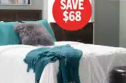 The Brick Aida 3pc Bedroom Set with Headboard, Dresser & Mirror, Made in Canada, Brown - Queen Size offer
