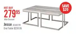 The Brick The Brick Jesse 47 Modern Coffee Table - Grey and Pewter with Metal Base offer