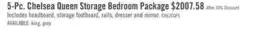The Brick Chelsea 5pc Bedroom Set with Storage Bed, Dresser & Mirror, Cherry Brown - Queen Size offer