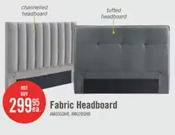 The Brick Amos Upholstered Headboard in Grey Fabric, Channelled - Queen Size offer