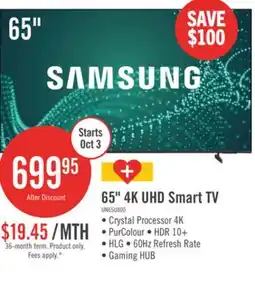 The Brick Samsung 65 Crystal UHD U8000 4K Smart TV offer