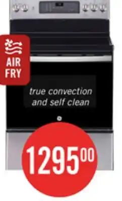 The Brick GE 5 Cu. Ft. Electric Range with True European Convection and Air Fry - Stainless Steel - JCB840STSS offer