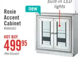 The Brick Roxie 31.5 Accent Cabinet with Glass Doors and LED Lighting - Silver offer