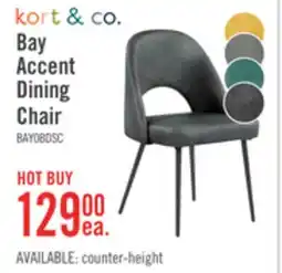 The Brick Kort & Co. Bay Dining Chair with Vegan Leather Fabric, Metal - Charcoal offer