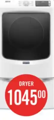 The Brick Maytag 7.3 Cu. Ft. Electric Dryer - White - Stackable - YMED5630HW offer