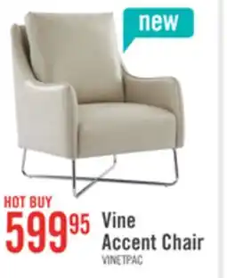 The Brick Vine 34.6 Leather-Look Fabric Accent Chair with Metal Legs - Taupe offer