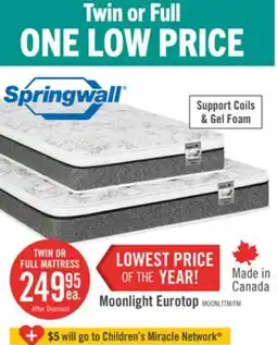 The Brick Springwall Moonlight Eurotop Plush Twin Mattress offer