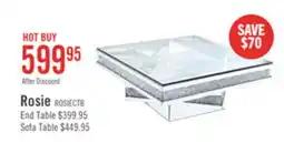 The Brick Rosie 39 Glam Mirror & Glass Top Coffee Table - Silver Metal with Diamond Look Legs offer