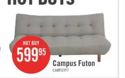 The Brick Campus 76 Fabric Klik Klak Futon with Tufting and Wood Legs - Grey offer