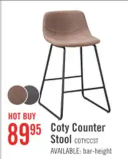 The Brick Coty Counter-Height Stool with Vegan Leather Fabric, Metal - Brown offer