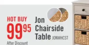 The Brick Jon 15.5 Chairside Table with 2 Baskets & Drawer - White Oak offer