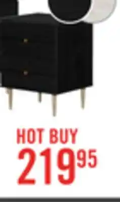 The Brick Lake Bedside 2-Drawer Nightstand, 19.5W x 25.5H, Made in Canada, Glam - Black offer
