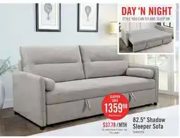 The Brick Shadow 82.5 Linen-Look Fabric Sleeper Sofa with Storage and Two Armrest Pillows - Grey offer