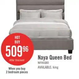 The Brick Naya Upholstered Bed in Grey Fabric, Tufted - Queen Size offer