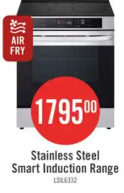 The Brick LG 30 6.3 Cu. Ft. Smart Induction Range with Convection and Air Fry - Stainless Steel - LSIL6332FE offer