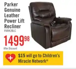 The Brick Parker 36 Genuine Leather 3-Position Power Lift Reclining Chair - Brown offer