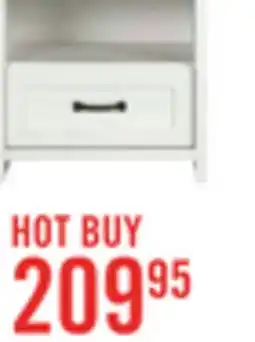 The Brick Dove Bedside 1-Drawer Nightstand, 23.8W x 22.5H, Made in Canada - White offer