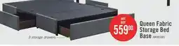 The Brick Amos Upholstered Storage Bed Base in Charcoal Fabric with 3 Built-in Drawers - Queen Size offer