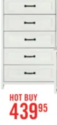 The Brick Dove Bedroom Chest of Drawers, 5-Drawer, 30.5W x 49H, Made in Canada - White offer