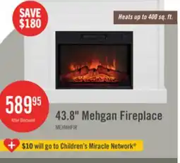 The Brick Mehgan 43.8 Modern Electric Fireplace - White & Brown Two Tone offer