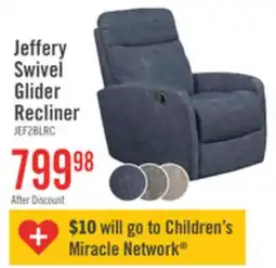 The Brick The Brick Jeffry 30.3 Velvet Fabric Swivel Glider Reclining Chair - Indigo Blue offer