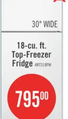The Brick Amana 30 18 Cu. Ft. Top-Mount Refrigerator - White - ART318FFDW offer