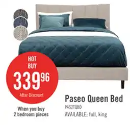 The Brick Paseo Upholstered Platform Bed in Taupe Fabric - Queen Size offer